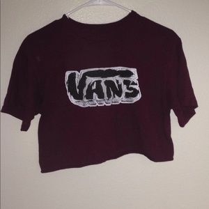 Maroon Vans crop